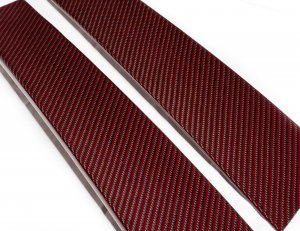 Alfa Romeo Giulia Exterior Door Pillars - Carbon Fiber - Red - Feroce Carbon Alfa Romeo Giulia Exterior Door Pillars - Carbon Fiber - Red - Feroce Carbon